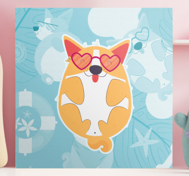 Quadro de cães corgi charmoso relaxando - TenStickers