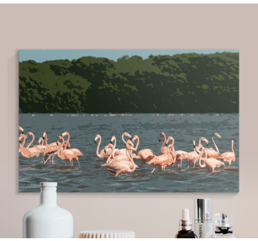 Quadro de pássaros em formação de flamingos - TenStickers