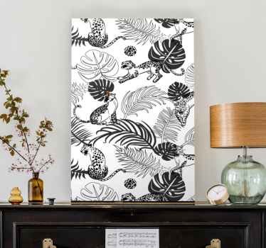 Quadro animais selva em preto e branco - TenStickers