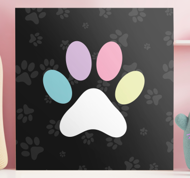 Quadro de cães impressão colorida de patas - TenStickers