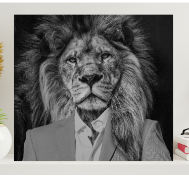 Quadro animais leão de terno - TenStickers