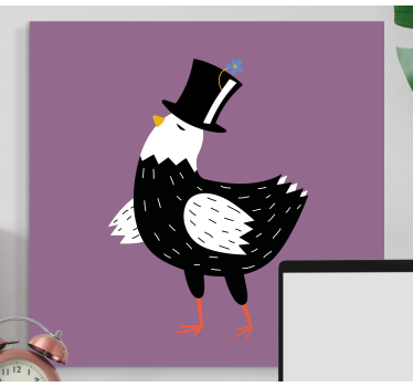 Quadro de pássaros elegante com chapéu - TenStickers