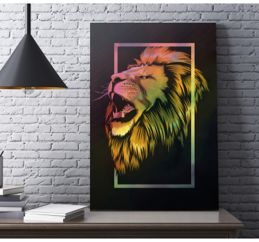 Quadro animais rugido majestoso de leão - TenStickers
