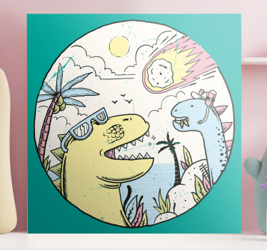 Quadro de dinossauro aventura dos dinossauros - TenStickers