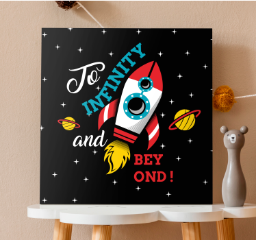 Quadro de dinossauro aventura espacial - TenStickers