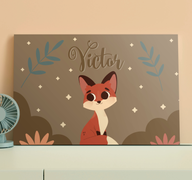 Quadro de dinossauro com ilustração de raposa fofa - TenStickers