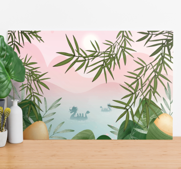 Quadro de dinossauro criatura majestosa do lago - TenStickers