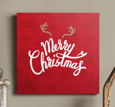 Quadro de natal design vermelho com chifres de rena - TenStickers