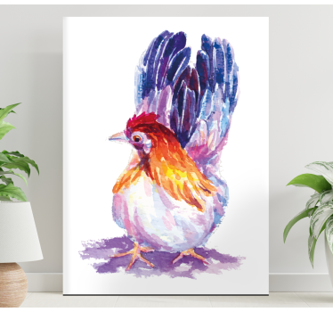 Quadro de pássaros com figura de galo colorido - TenStickers