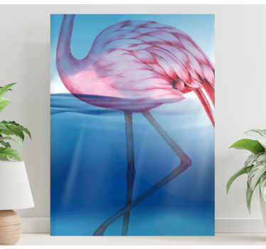 Quadro de pássaros posição elegante de flamingo - TenStickers