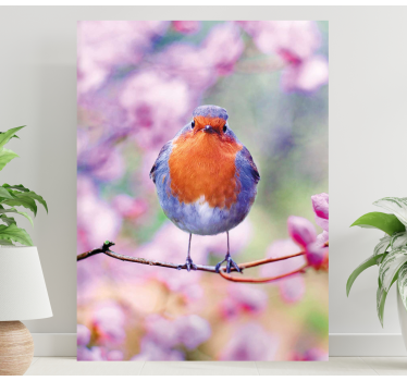 Quadro de pássaros robin encantador empoleirado - TenStickers