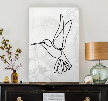 Quadro de pássaros silhueta de beija-flor elegante - TenStickers