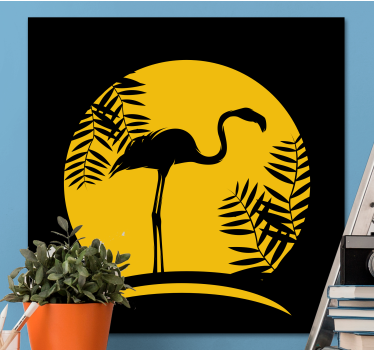 Quadro de pássaros silhueta elegante de flamingo - TenStickers