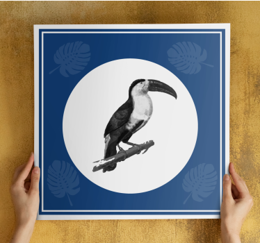 Quadro de pássaros tucano no galho - TenStickers