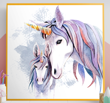 Quadro de unicórnios Unicornios madre e hijo - TenStickers