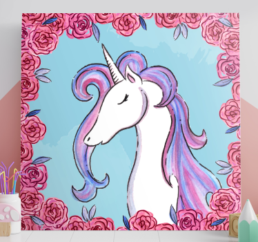 Quadro de unicórnios Unicornios tonos lila - TenStickers