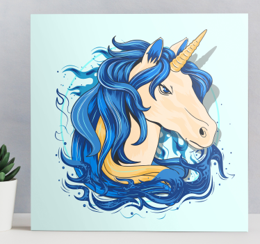 Quadro de unicórnios Verdadeiros unicórnios em tons de azul - TenStickers