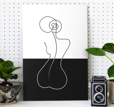 Quadro decorativo abstrato arte de linha minimalista - TenStickers