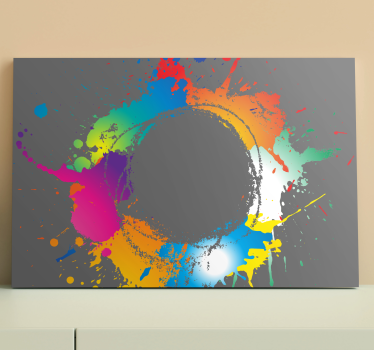 Quadro decorativo abstrato círculo de splash colorido - TenStickers