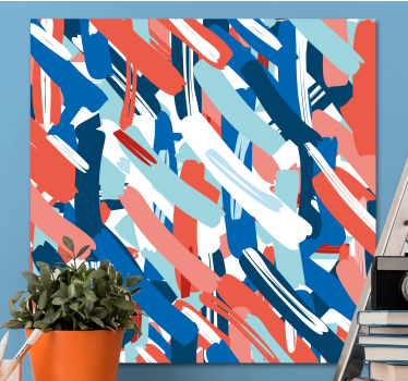 Quadro decorativo abstrato com pinceladas dinâmicas - TenStickers
