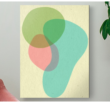 Quadro decorativo abstrato composição de formas fluidas - TenStickers