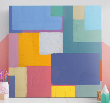 Quadro decorativo abstrato figuras geométricas vibrantes - TenStickers