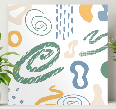 Quadro decorativo abstrato formas dinâmicas e fluídas - TenStickers
