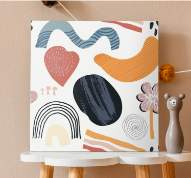 Quadro decorativo abstrato formas naturais vibrantes - TenStickers
