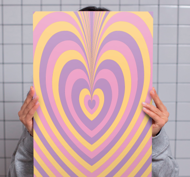 Quadro decorativo abstrato ondas de padrão coração - TenStickers