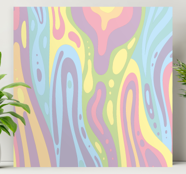 Quadro decorativo abstrato padrões fluídos coloridos - TenStickers