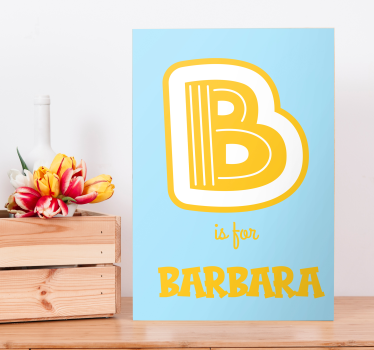 Quadro Decorativo com nome Alfabeto inicial e nome - TenStickers