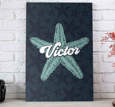 Quadro Decorativo com nome Bluetones estrela do mar - TenStickers