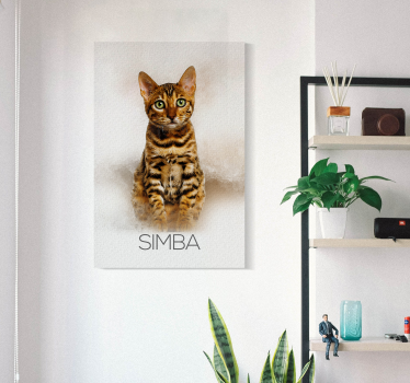 Quadro com nome retrato de animal de estimação - TenStickers