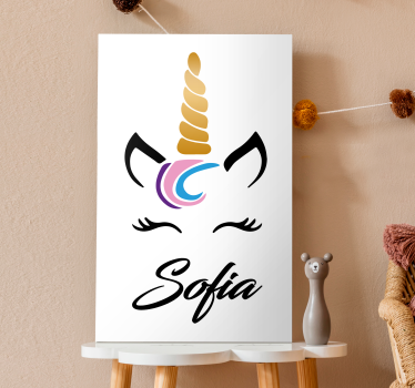Quadro Decorativo com nome Unicórnio personalizado - TenStickers