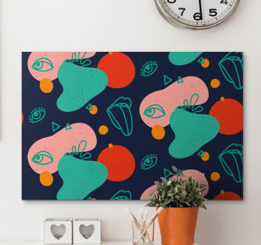 Quadro Decorativo de arte Arte labios estilo memphis - TenStickers