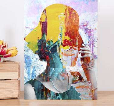 Quadro Decorativo de arte Arte mulher colorida - TenStickers
