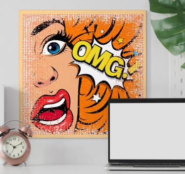 Quadro Decorativo de arte Cara de pop art - TenStickers