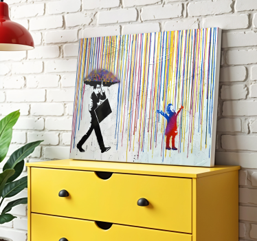 Quadro de arte chuva colorida - TenStickers