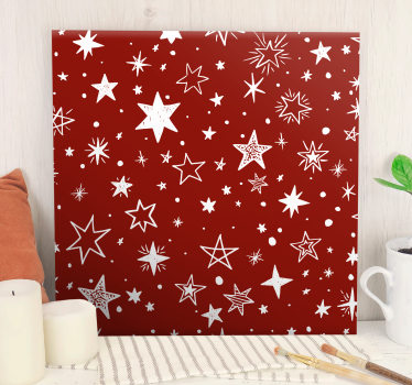 Quadro Decorativo de arte Estrela vermelha em aquarela - TenStickers