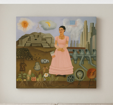 Quadro de arte frida khalo na fronteira - TenStickers