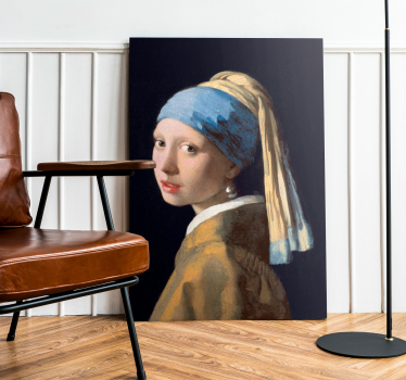 Quadro de arte pintura da Menina com Brinco de Pérola - TenStickers