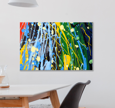 Quadro Decorativo de arte Respingo da cor do arco-íris da arte - TenStickers