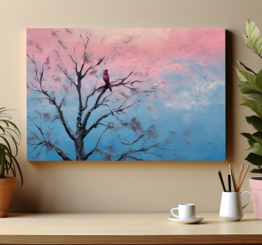 Quadro de arte um pássaro em uma árvore - TenStickers