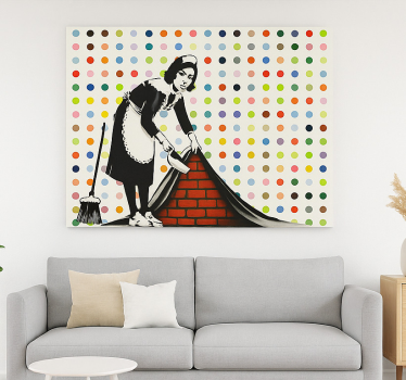 Quadro de arte varrendo colorido para debaixo do tapete - TenStickers