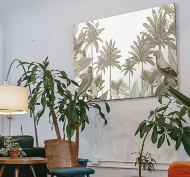 Quadro Decorativo de árvores Fauna tropical vintage - TenStickers