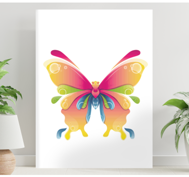 Quadro Decorativo de borboletas Borboleta pintada colorida - TenStickers