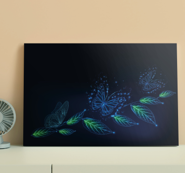 Quadro Decorativo de borboletas Flores de néon e - TenStickers