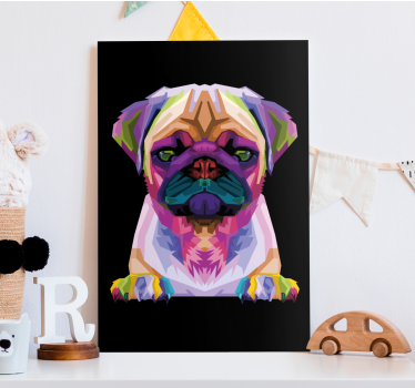 Quadro Decorativo de cães Animais-geométricos cão fofo - TenStickers
