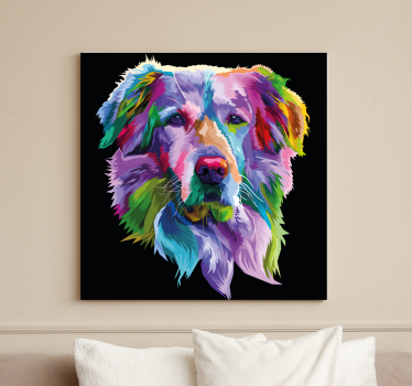 Quadro Decorativo de cães Cara de animal de estimação colorida - TenStickers