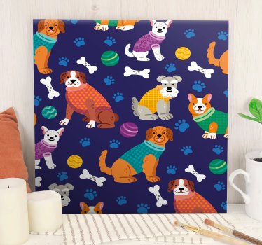 Quadro de cães companheiros caninos brincalhões - TenStickers